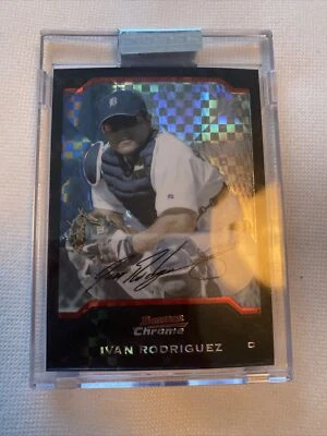 2004-2005 Bowman Chrome X Refractor #77 Ivan Rodriguez Detroit 083/172 Foto 1 de 3
