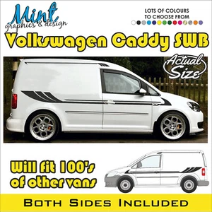 VW CADDY Side Stripes SPORT LINE Decals Stickers Van Graphics FREE P&P 025 - Picture 1 of 4