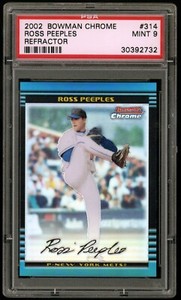 ROSS PEEPLES 2002 Bowman Chrome Refractor #314 RC New York Mets 176/500 PSA 9