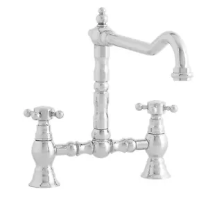 NEW Astracast TP0430 Camargue Bridge Twin Dial Single Flow Tap - Chrome BR752 - Picture 1 of 7