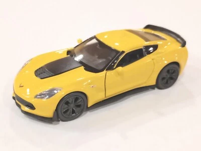 Chevrolet Corvette Z06 2017 Welly 1/34 amarillo, modelo de metal fundido a presión (#43752) Foto 1 de 4