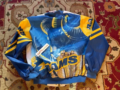 CHALK LINE STARTER FANIMATION LOS ANGELES RAMS Jacket Blue NEW L Vintage 80s Cover