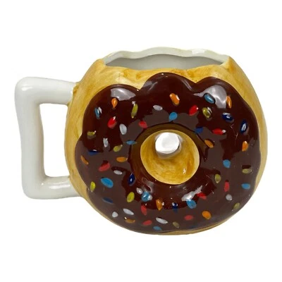 Frosted Donut Coffee Mug Cup Made by Big Mouth Inc mmm. Donuts Sprinkles 4.5" - Image 1 of 4