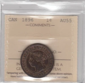 1896 Canada Large Cent- ICCS AU55 -XWT503 - Picture 1 of 2