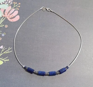 SILPADA NECKLACE STERLING SILVER WITH BLUE LAPIS LAZULI BEADS FABULOUS - Picture 1 of 8