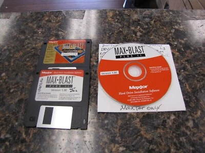Vintage Maxtor Max Blast™ Plus II V1.3/1.27S Hard Drive Software -CD & 3.5" Disk - Image 1 of 2