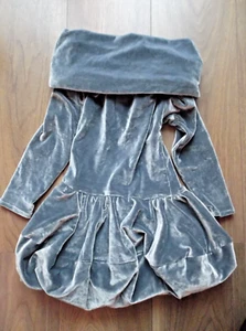 Stretch Samt grau Puffball Kleid mit Rollkragen 3/4 Jahre Maße unten #14 - Bild 1 von 2