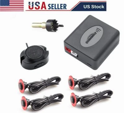 Sensores de aparcamiento 4 ajustables 16 mm plano oculto reversa respaldo radar alarma de sonido Foto 1 de 4