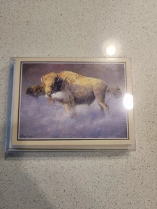 Vintage Leanin' Tree Fine Art Christmas Cards Wayne Cooper White Buffalo  - Picture 1 of 5