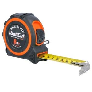 Wellcut Magnetic Tape Measure 8M/26ft 25mm Wide MultiFix System