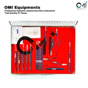 Professionelles Ophthalmologisches Katarakt Auge Mikro Instrumente Set 21 Teile Augenchirurgie OM - Bild 1 von 4