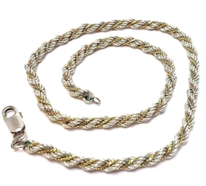 wunderbares MILOR ITALY Bicolor Collier Kette Kordelkette Venezianer 925 Silber - Bild 1 von 3