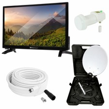 Camping TV 20 Zoll ✔12/ 24V✔ Triple Tuner USB + Camping-Set Easyfind  Travel TV 