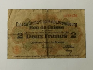 LUXEMBOURG / LUXEMBURG - 2 Francs - 1918 - Pick 28 - RARE ! - Imagen 1 de 2