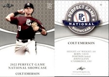 COLT EMERSON 2022 LEAF PERFECT GAME "1ST EVER PRINTED" ROOKIE CARD #32!