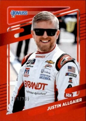 Justin Allgaier 2022 Donruss Red Parallel Card #103 268/299 - Image 1 of 2