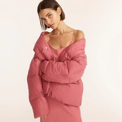 J.Crew Rose Petal Alps Puffer Jacket PrimaLoft  Women's Large (oversized) NWT - Image 1 of 4
