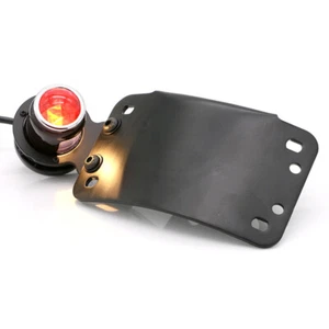 1× Motorcycle LED Racer Metal Brake License Plate Tail Light Red Indicator Lamp - Picture 1 of 8