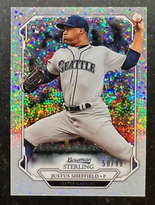 2019 Bowman Sterling Rookies Speckle Refractor Justus Sheffield #75 50/99 - Picture 1 of 2