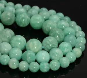 Peruvian Amazonite Gemstone Grade AAA Round 6mm 8mm 10mm Loose Beads (A270) - Picture 1 of 30