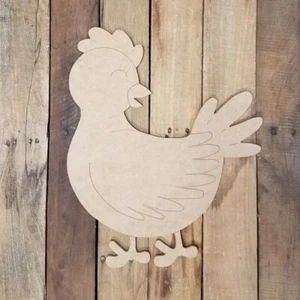 Bauernhaus Huhn Henne gravierter Vogelausschnitt, unvollendete Dekoration zum Selbermachen Malen nach Linie - Bild 1 von 1