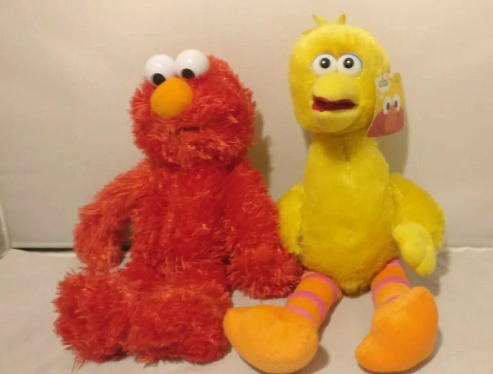 Peluche Sesame Street Elmo y Big Bird (Big Bird es nuevo) Foto 1 de 4