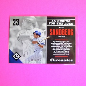 2017 Panini Chronicles Ryne Sandberg #38 GREEN SP #d/199 Cubs ,HOF 