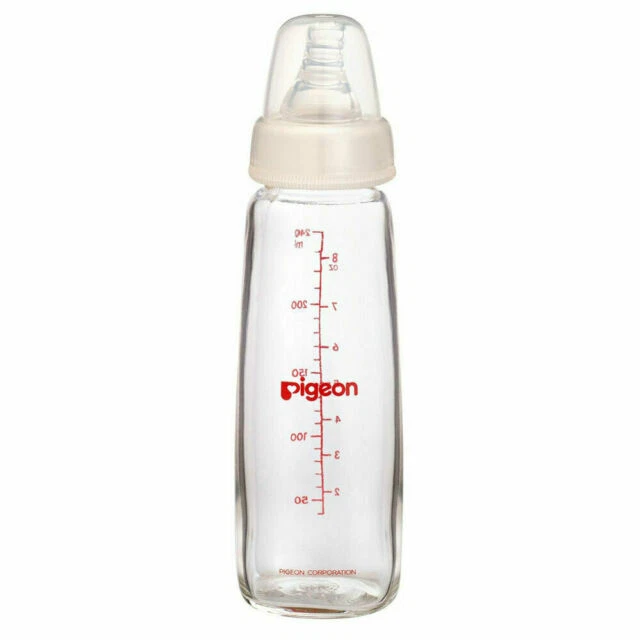 Pigeon 240mL Flexible Wide Neck Glass Baby Bottle - Clear