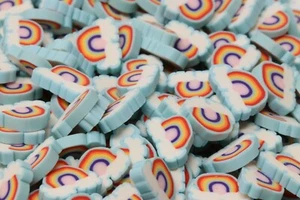 Polymer Clay Sprinkles rainbows embellishments for arts and crafts NOT EDIBLE - Picture 1 of 7