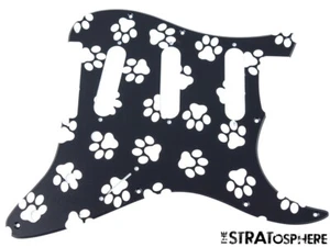 *NEW Stratocaster PICKGUARD for Fender Strat Standard 11 Hole Paws Print - Picture 1 of 2