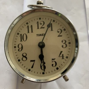 Retro Timex Metal Alarm Clock Small.Clock Works Well. But Alarm Needs Attention - Picture 1 of 22