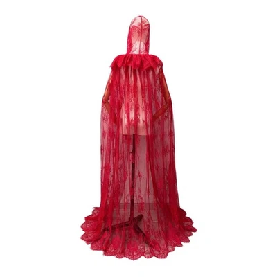 Mantello Lungo Con Cappuccio, Grazioso Vestito Per Travestimenti Di Carnevale E - Immagine 1 di 4