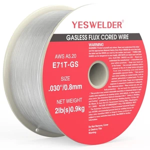 YESWELDER núcleo de flujo sin gas alambre MIG, E71T-GS acero al carbono suave 0,030 pulgadas de diámetro... - Imagen 1 de 8
