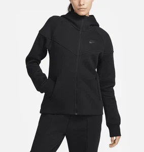 NWT $135 Nike Tech Fleece Windrunner W's Full-Zip Hoodie XL Black FB8338-010 - Picture 1 of 6