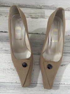 Christian Dior Pumps Nude Size 37.5 Pointed Toe Heels - Picture 1 of 18
