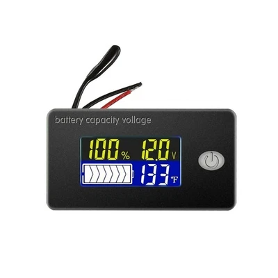 12V Battery Tester Meter with Voltage Temperature Display Lead Acid Lithium