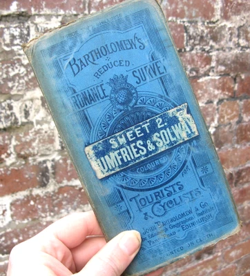 1895 Bartholomew's Tourists & Cyclists Map- Carlisle Dumfries - Image 1 of 4