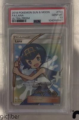 PSA 10  Lana #150/156 2018 Pokemon Sun & Moon Ultra Prism Full Art Card - Image 1 of 2