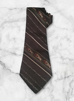 Vintage Via Re Men's Neck Tie - Derby Jockey Horse Design - 57" Long - Image 1 of 4