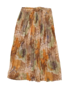 MARINA SPORT Womens Pleated Skirt W26 Small Brown Tie Dye BN06 - Picture 1 of 3