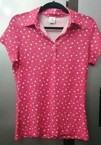 Polo Daily Sports rosa a pois taglia M maglia maglietta Y2K anni 90 top - Foto 1 di 13