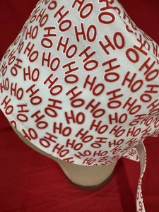 Men/Women Surgical Scrub Cap Lined Christmas HO HO HO 100% Cotton Cute Red - Picture 1 of 3