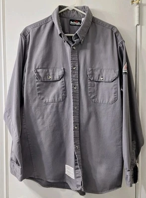 Camisa uniforme de vestir Bulwark FR resistente al fuego para hombre 2112 XL RG gris 8,6 ATPV medio Foto 1 de 4