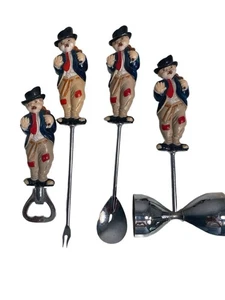 Vintage Shields Fifth Avenue Bum Hobo 4pc Bar Cocktail Set Barware - Picture 1 of 6