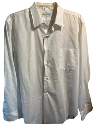 Camisa MANHATTAN VINTAGE AÑOS 60 70 Talla 16 Dura Wite Hombre Manga Larga Blanca Foto 1 de 4