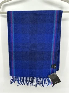 Tumi 100% Baby Alpaca Fringe Scarf Luxury Work Event Office Blue 12x64 NEW - Picture 1 of 5