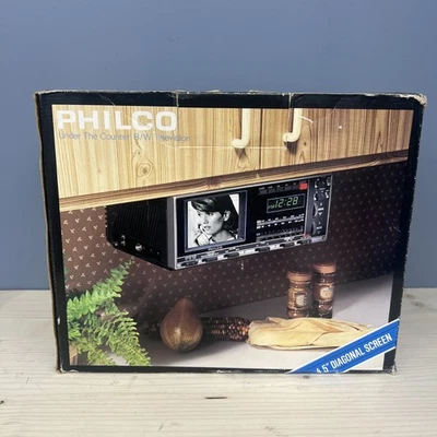 Vintage PHILCO Under Counter B/W Television 4.5” OB234ACH01 NEW! TV Radio Clock - Image 1 of 4