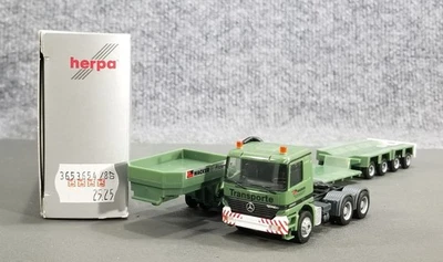 HERPA HO 1:87  EXCLUSIVE MB MERCEDES LOW LOAD 9 AXLE SEMI TRUCK WACKER IOB 11" - Image 1 of 4