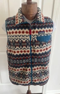 Patagonia Synchilla Full Zip Fleece Vest Tribal Aztec Western Print Unisex Large - Picture 1 of 8
