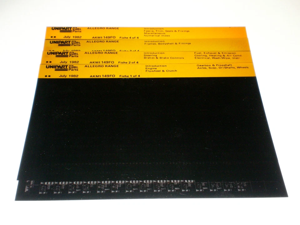 Microfiche Catalogo Ricambi Austin Rover Allegro Stand 07/1982 - Immagine 1 di 1
